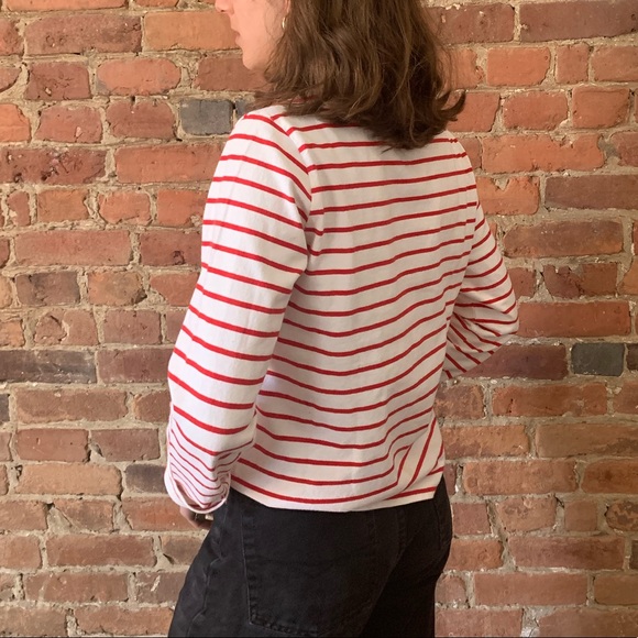 Red Striped Boat-neck Tee - Picture 2 of 4